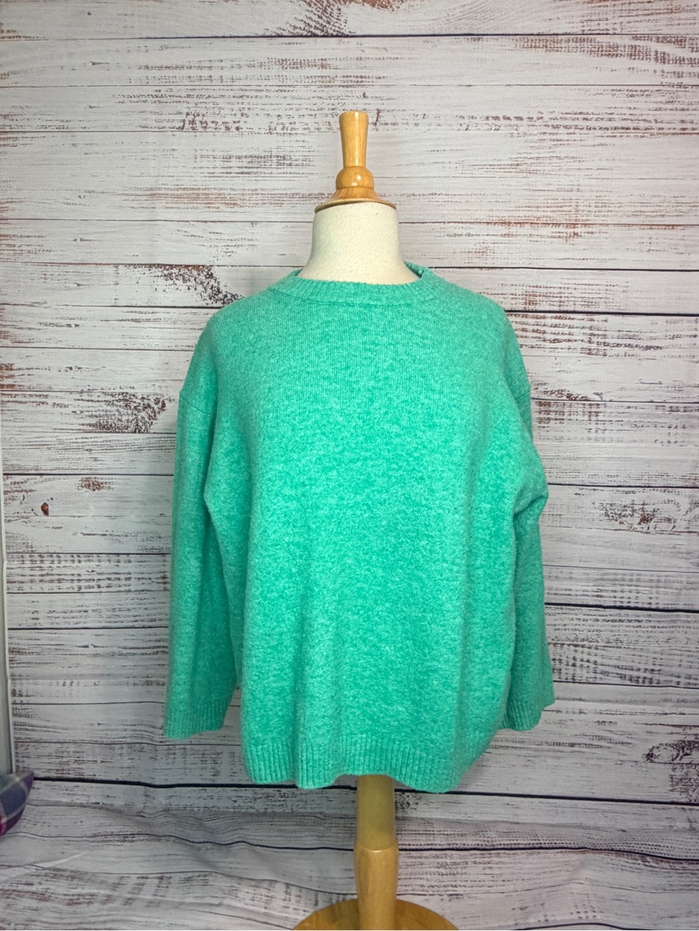 Women's Mint Green Crewneck Pullover Sweater